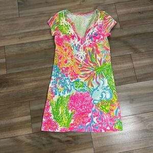 Lilly Pulitzer Pink Pattern Casual Dress Women XXS Bin M-27